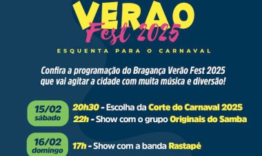 Programação do Bragança Verão Fest 2025