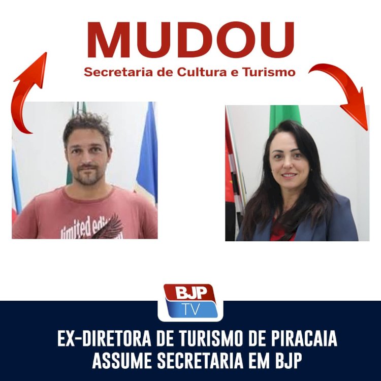 MUDANÇA NA SECRETARIA DE CULTURA E TURISMO DE BOM JESUS DOS PERDÕES: SAI SERGIO TUK, ENTRA VANESSA REANHO